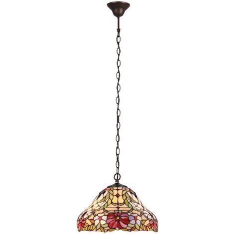 Lampada a sospensione vetro metallo bronzo Mirella / bunt Ø41cm H: 120cm