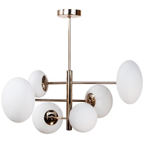 Lampada a sospensione vetro oro/bianco Omi Zuma Line 6xG9