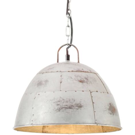 Lampada a Sospensione Vintage 25 W Argento Rotonda 31 cm E27 vidaXL