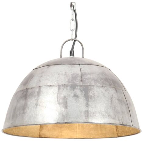 Lampada a Sospensione Vintage 25 W Argento Rotonda 41 cm E27 vidaXL