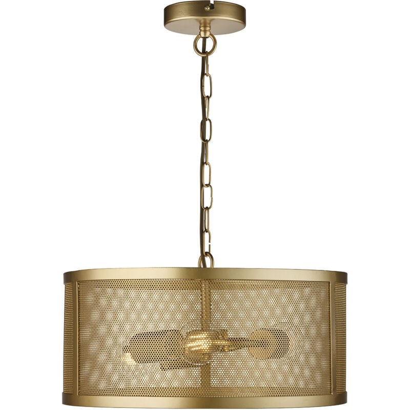 Fishnet - Pendente Cilindrico 3 Luci Mesh Oro