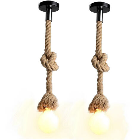 Lampada a Sospensione Vintage Doppia Testa di Canapae E27 Altezza Regolabile Lampada da Soffitto per Ristorante Bar Cafe (100cm)