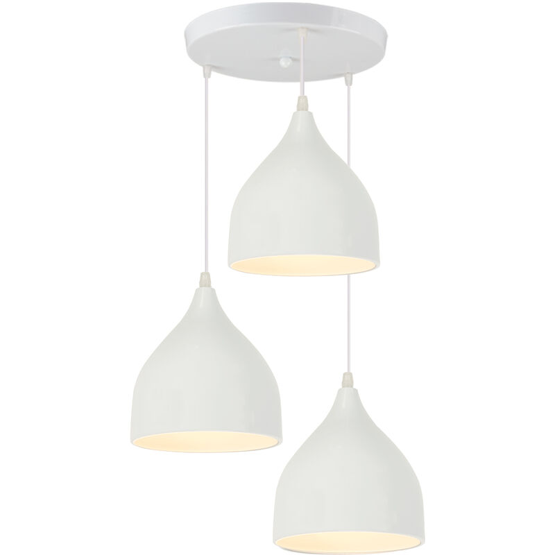 Image of Wottes - Lampada a Sospensione Vintage Industriale Lampadario da Soffitto Forma di Goccia in Metallo 3 Luci