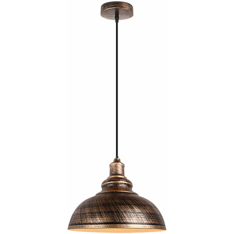 Lampada a Sospensione Vintage, Lampada da Soffitto con Ø29cm Paralume in Metallo, Industriale Stile Illuminazione Supporto Edison E27 per Corridoio Cucina Isaland Camera da Letto Scala (Bronzo)