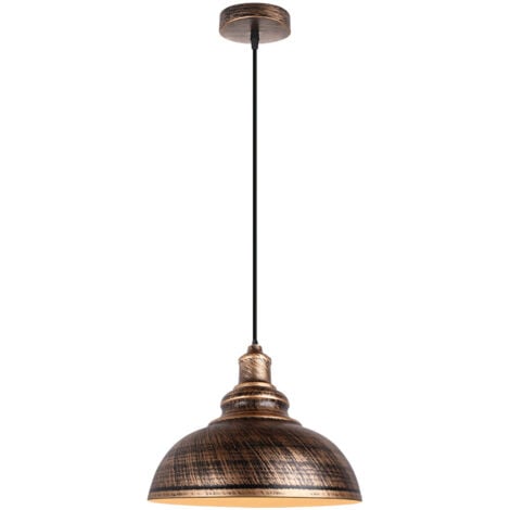 Lampada a Sospensione Vintage Metallo Illuminazione Plafoniera Cucina Soggiorno Ø29CM - Bronzo
