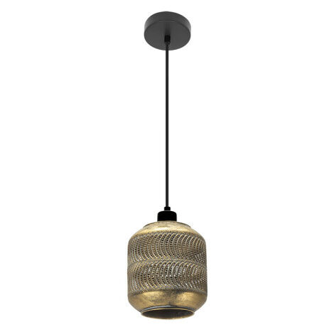 Lampada a sospensione Vizela Nero/oro antico 18d
