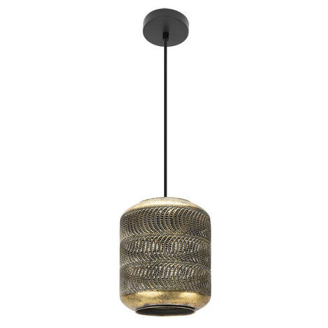 Lampada a sospensione Vizela Nero/oro antico 21d