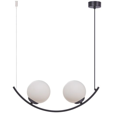 Lampada a sospensione Zuma Line WAVE nera/bianca 2xE14