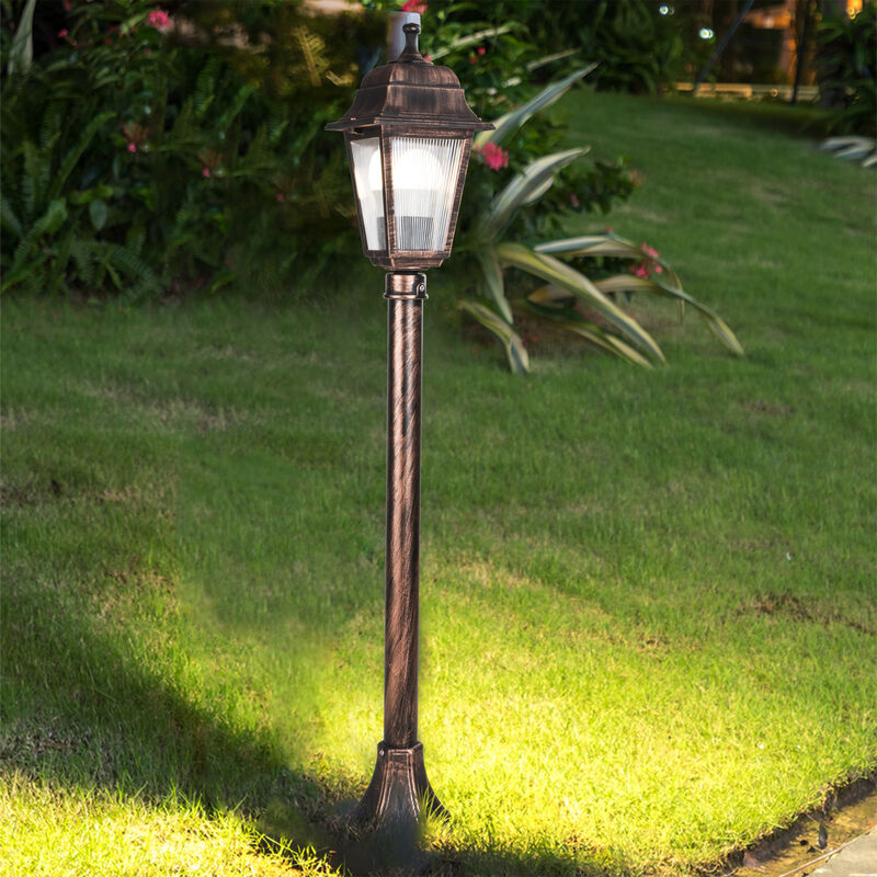 Image of Lampada a Stelo per Esterno con Lanterna a Protezione IP44 elegante vari colori colore : Rame Smerigliato