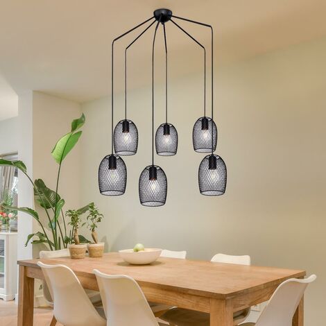 Lampada a treccia a pendolo da soffitto Lampada a sospensione Design per l'illuminazione del soggiorno Nero Globo 15395-6H