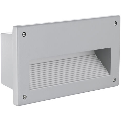 Lampada Ad Incasso Esterno Moderno Zimba Alluminio Argento E14