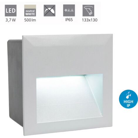 Lampada Ad Incasso Esterno Moderno Zimba-Led Alluminio Argento Led