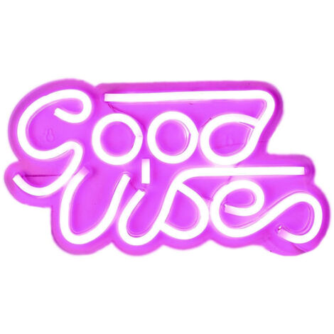 Lampada al neon a LED Good Vibes moderna rosa