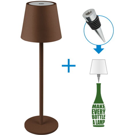 LAMPADA ALBA H37CM IP44 USB-C RICARICABILE CORTEN.