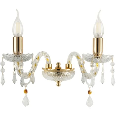 Lampada applique 35 cm in cristallo DALLAS a 2 luci ORO
