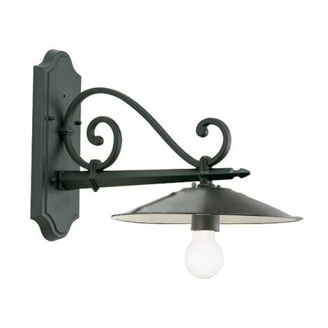 SOVIL Applique Esterno Contemporanea Antique Alluminio E Porcellana Grigio 1 Luce E27