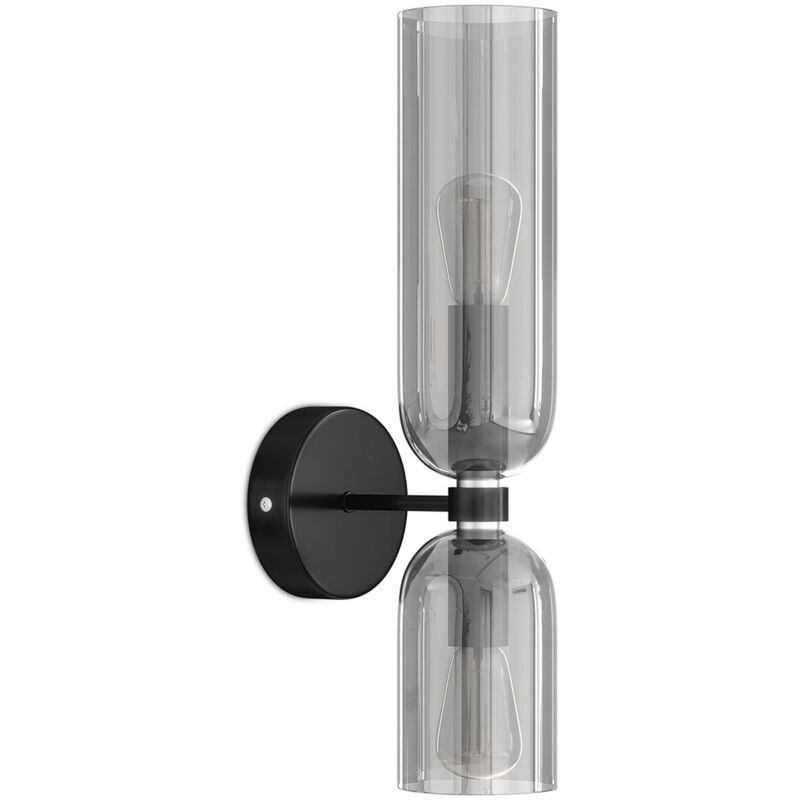 Image of Lampada Applique da Parete - Cristallo e Metallo - Kren Fumo - Metallo, Vetro - Fumo
