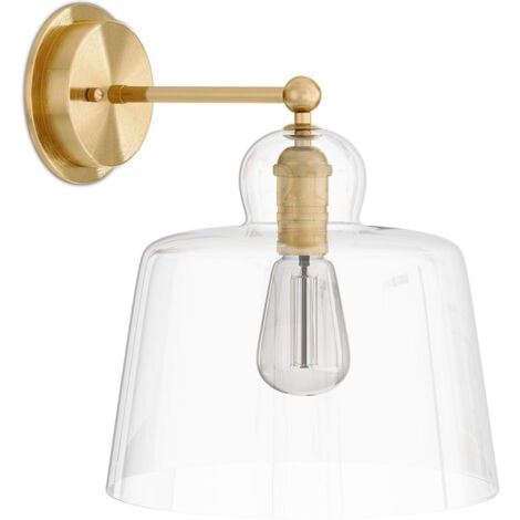 Lampada Applique da Parete - Metallo Oro e Cristallo - Sabela Trasparente