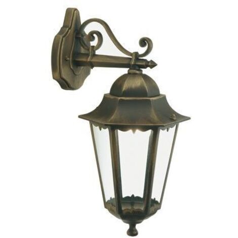 Lampada Applique Grande in Basso Colore Nero e Oro per Esterno Linea Merlet Sovil