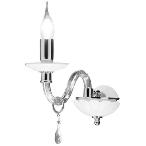 Lampada applique in cristallo 12 cm LIVIA Bianco a 1 luce