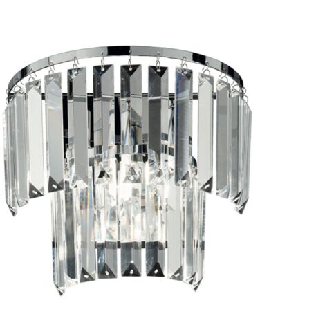 Lampada applique in cristallo 25x15 cm 1 luce G9 - CASTLE Silver
