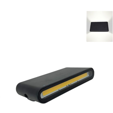 LAMPADA APPLIQUE LED COB DA PARETE 220V 12W NERO DOPPIO LUCE IP 65 DA ESTERNOLuce Neutra Naturale 4200k