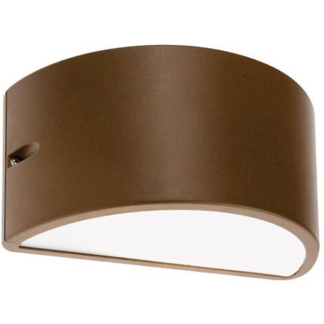 Lampada Applique Mezza Luna Chiusa Colore Corten per Esterno Linea Umbe Sovil