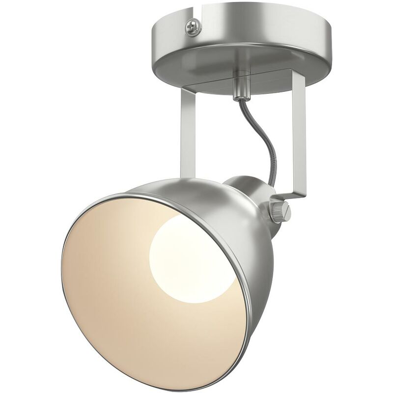 Image of Bakaji - Lampada Applique Parete Faretto Direzionabile Metallo Design Moderno E14 Silver