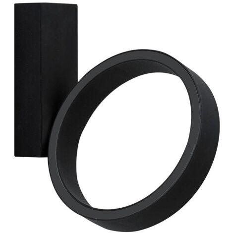 Lampada applique parete led 3000k 7watt colore nero rossini ens001n