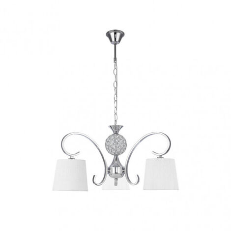 Lampada Bogota 3xe14 cromo bianco paralume regx57x57 cm