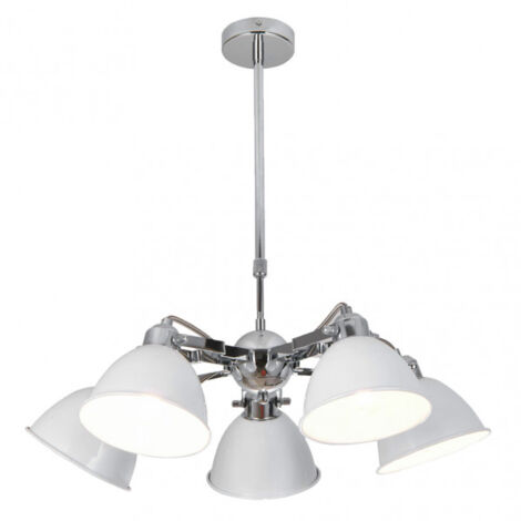 lampada buri 5xe27 bianco/cromo regx52x52 cm