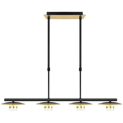 lampada cape town 4l 24w 4000k nero/oro regx85x15 cm 1920 lm