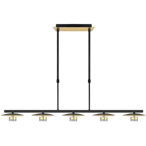 lampada cape town 5l 30w 4000k nero/oro regx104x15 cm 2400 lm