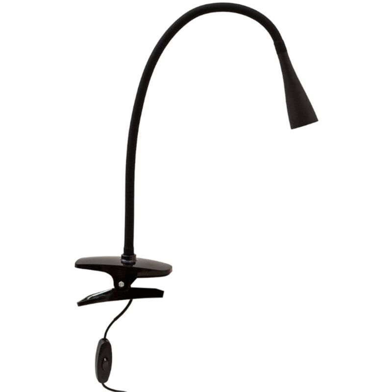 Image of Lindby - Lampada con morsetto a led Baris nera delicata - nero