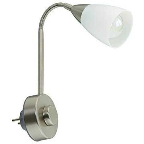Lampada con spina, 23,5 cm, max. 25 W, nichel opaco, Briloner Leuchten