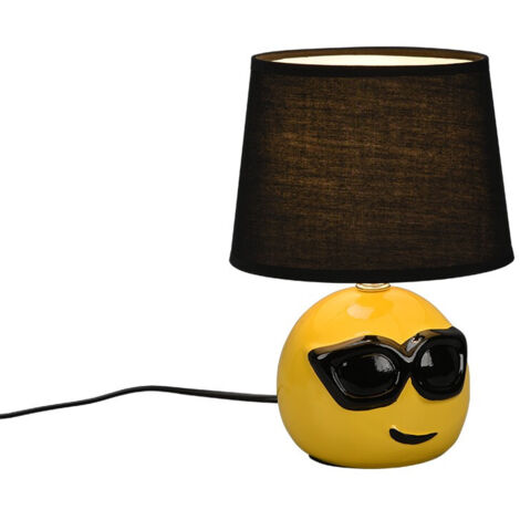 Lampada COOLIO  in ceramica smile occhiali da sole con paralume nero R51201002