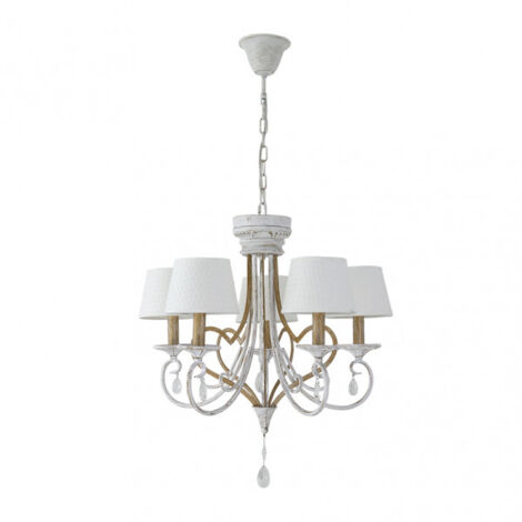 Lampada Crasas 5xe14 bianco/oro regx54x54 cm