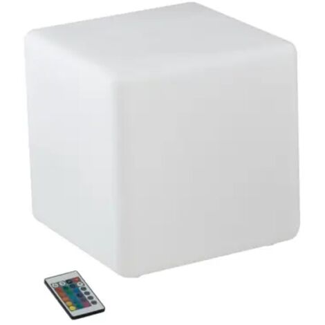 Lampada cubo LED GECO ricaricabile da esterno RGB con telecomando 30x30 cm