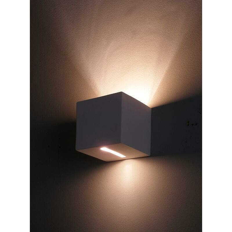 Image of Licht-erlebnisse - Lampada da applique bianca E27 Moderna in gesso Up Down Luce indiretta - Bianco