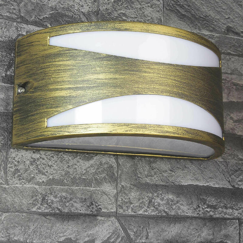 Image of Lampada da applique per esterni E27 IP54 Cortile Terrazza Alluminio Lampada da applique per esterni rustica - Oro antico