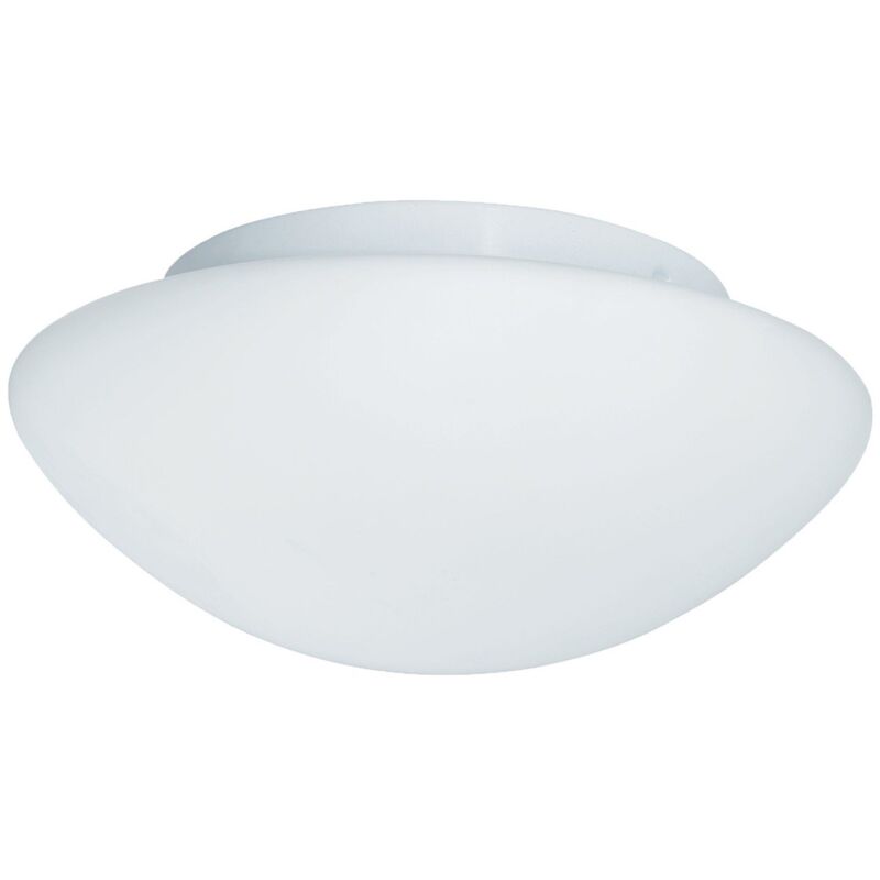 Plafoniera Contemporanea Tokio Acciaio Bianco Vetro 1 Luce E27