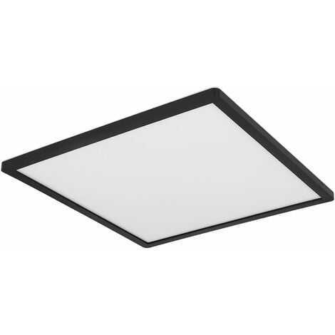 Lampada da soffitto nera per bagno, lampada da soggiorno dimmerabile,  retroilluminazione, IP44, 1x LED 18W 1500lm bianco caldo, DxH 29,4x2,5 cm