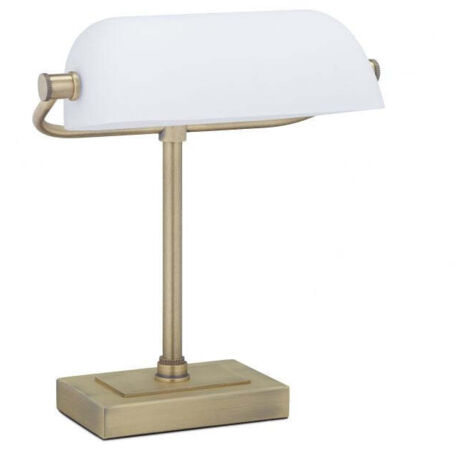 Lampada da banchiere con paralume bianco