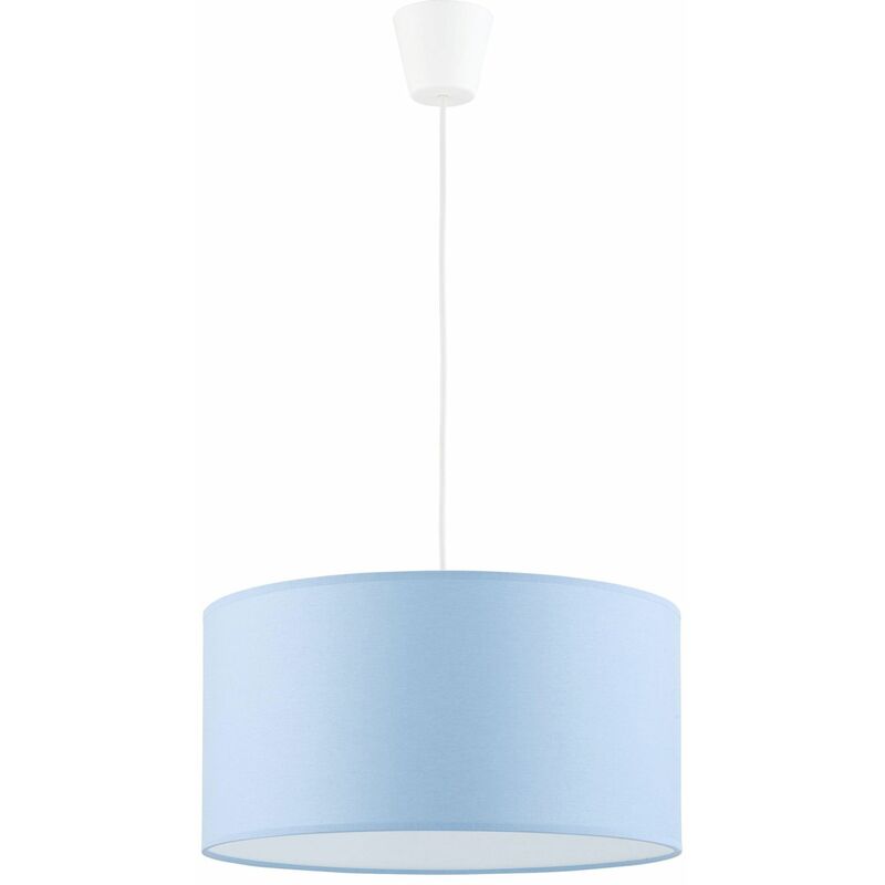 Image of Licht-erlebnisse - Lampada da camera per bambini Azzurro Bianco ø 40 cm tondo Tessuto - Bianco, Blu