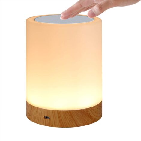 Lampada da comodino a LED, luce notturna, luce d'atmosfera per camera da letto, controllo touch, 13 colori RGB, lampada da scrivania con telecomando per camera da letto, soggiorno, campeggio
