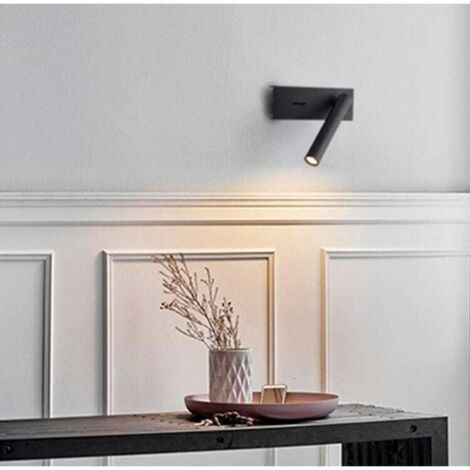 Lampada da comodino a LED nera semplice e moderna, lampada da camera da letto creativa, lampada da lettura ingegneristica retrattile personalizzata