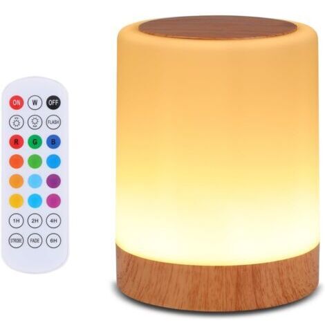 Lampada da comodino a sfioramento, ricaricabile tramite USB, con telecomando per cambiare colore, ideale per camere da letto e soggiorni - 1 pezzo