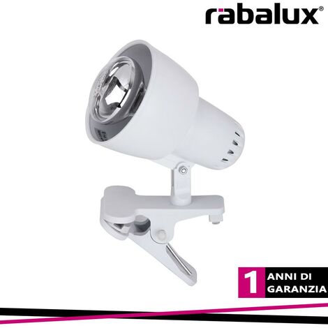 Lampada da comodino con clip bianca E14 Rabalux 4356