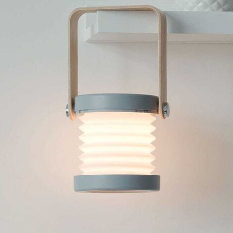 Lampada da comodino con luce touch dimmerabile, lampada da comodino portatile con luce notturna sicura (grigio)