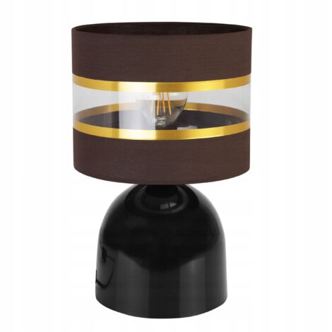 LAMPADA DA COMODINO, ELEGANTE PARALUME ORO, 20 CM